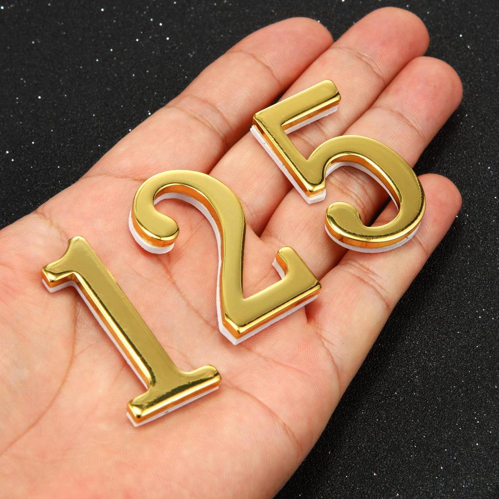 D-Shaped Imitation Gold Metal Address Number Plate