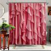 1 Stück Rosa Rüschen-Duschvorhang - Schichtdesign Badezimmerdekoration, Maschinenwaschbares Polyestergewebe mit 12 Haken, 70,8x70,8 Zoll