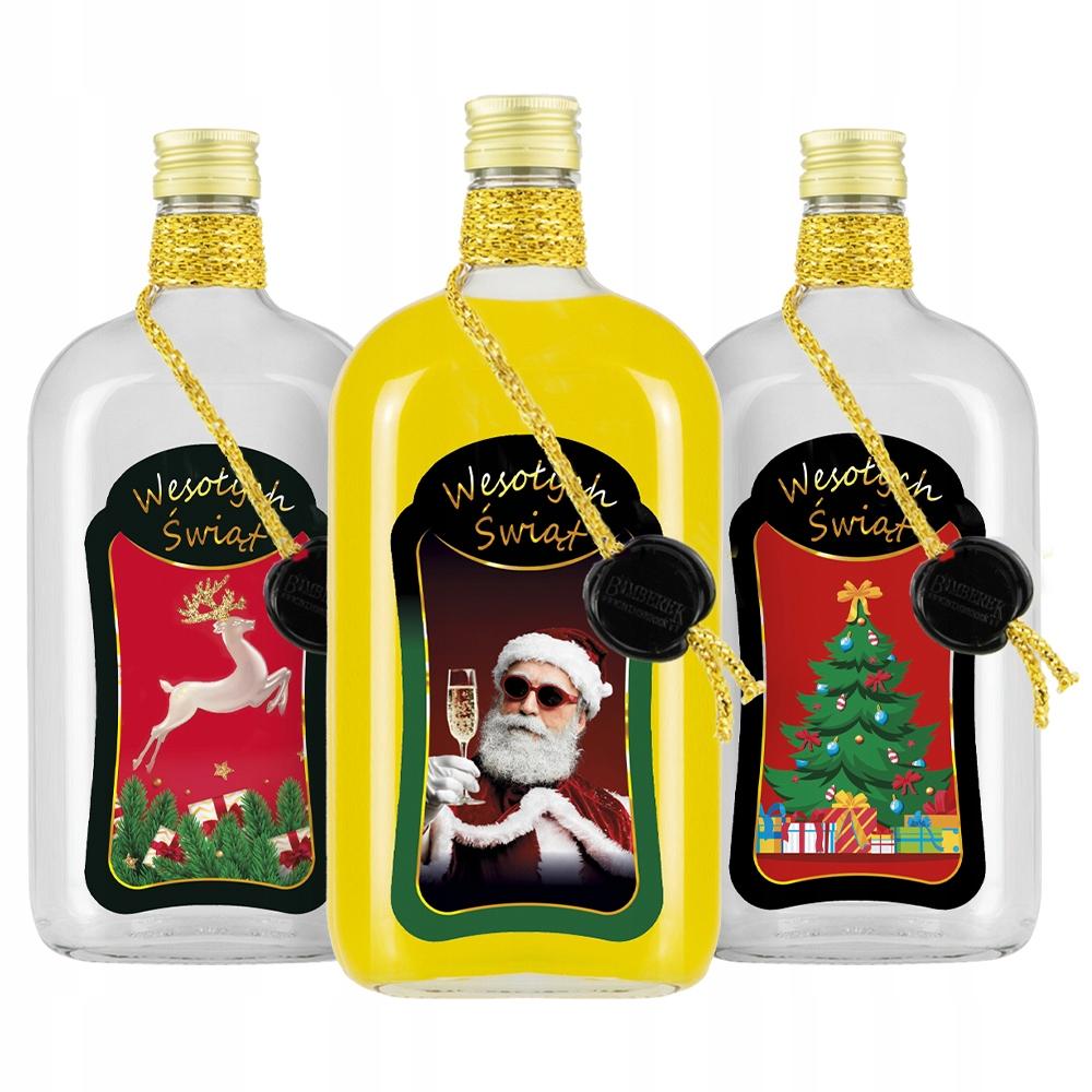 CHRISTMAS CLASSIC 500ml PREMIUM DECORATED Glass Bottle for Liqueurs