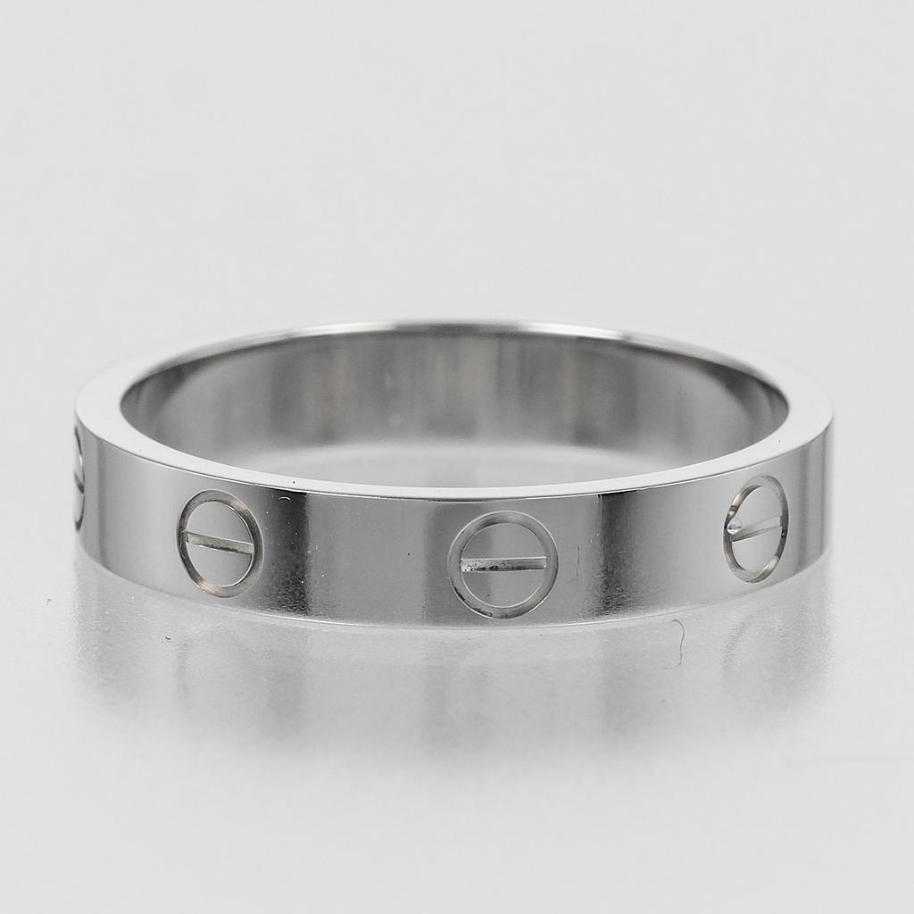 CARTIER Love Small Model Ring K18 white gold #7.6(US Size) 4.5g Women Used
