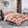 3pcs Pink Strawberry Cake Girl Print Coreless Duvet Cover Set Multi Size Bedroom Bedding Decoration Comfortable Machine Washable