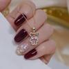 Korea Hot Fashion Zircon 14K Real Gold Plated Copper Inlaid AAA Zircon Necklace Cute Hollow Bear Women's Clavicle Necklace
