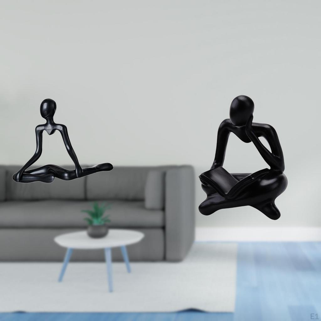 Creative Abstract Thinker Statue Figurine for Desktop Tabletop Living Room Shelf Office Bedroom