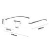 Plus Lesebrille Herren Randlose Legierungsrahmen Luxus Alterssichtige Brille Vergrößernde Alterssichtigkeit Klare Gläser +1.0 1.5 4.0