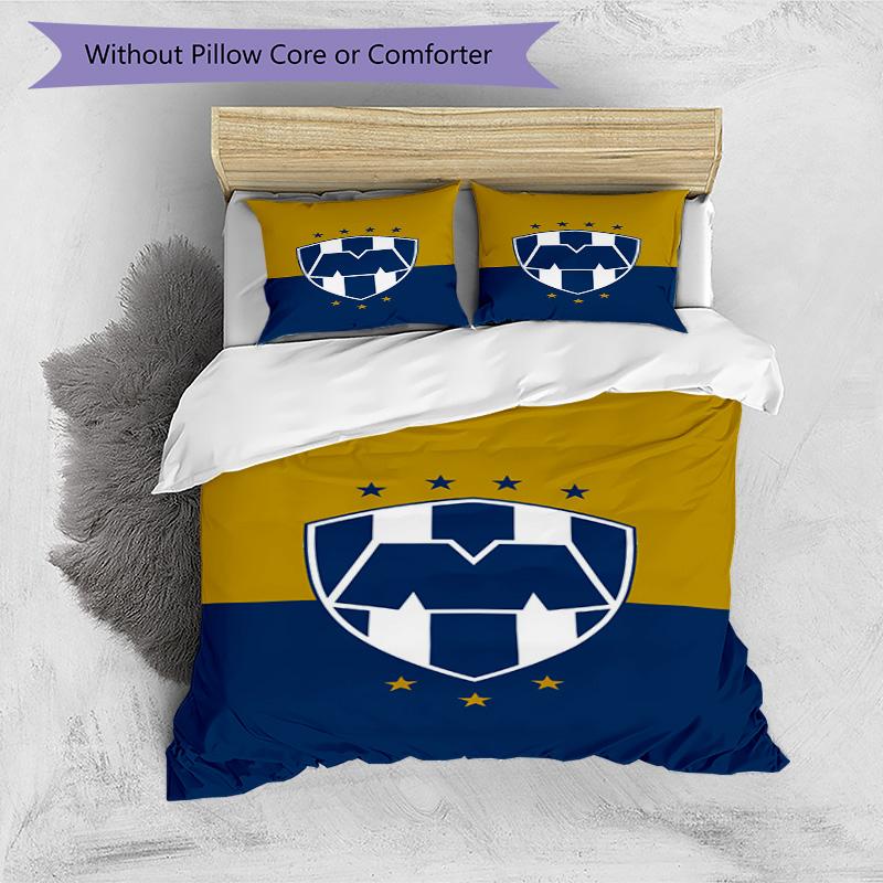C.F.Monterrey Football Crest Art Printed Pattern Duvet Cover Set – includes 1 duvet cover and 2 matching pillowcases Bedroom decor Christmas gifts