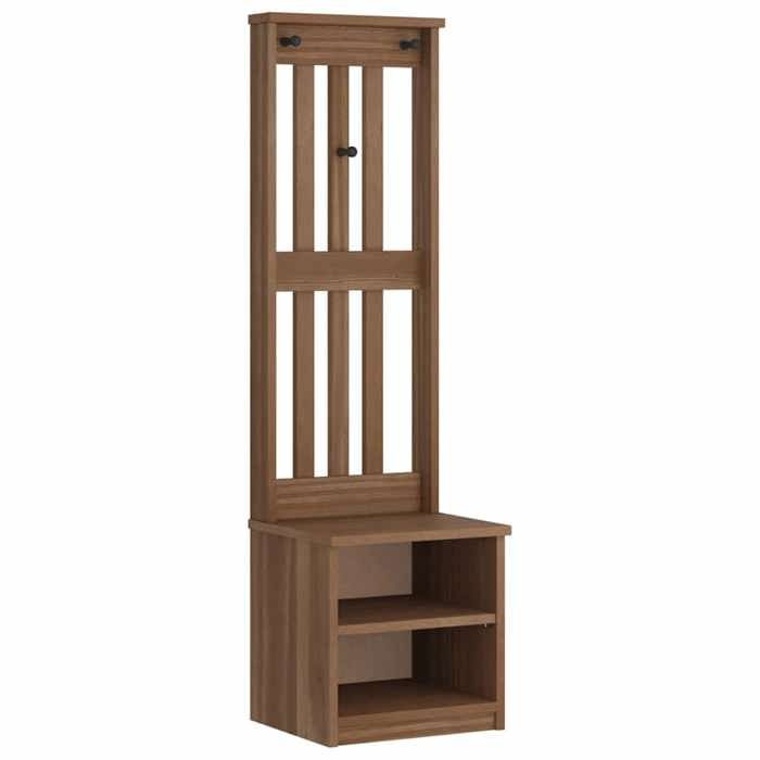 VidaXL Portemanteau SANDNES 45x40x159,5 cm bois massif pin, banc de couloir, meuble de rangement de couloir 4010479