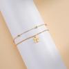 Cazador Barcelona Flower Bracelet Stainless Steel Smile Leaves Bow Tie Planet Charm Double Layer Beads Chain for Women Jewelry