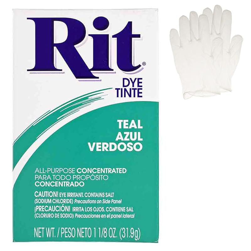 

Multipurpose Concentrated Lit Dye Powder with Plastic Gloves for Clothing, Decorations and Crafts single pack – teal