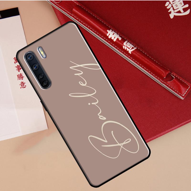 Pastel Name Custom Initials Cover For OPPO A96 A76 A16 A17 A57 A77 A57s A15 A5 A9 A31 A53 A52 A72 A93 A54 A74 A94 Case