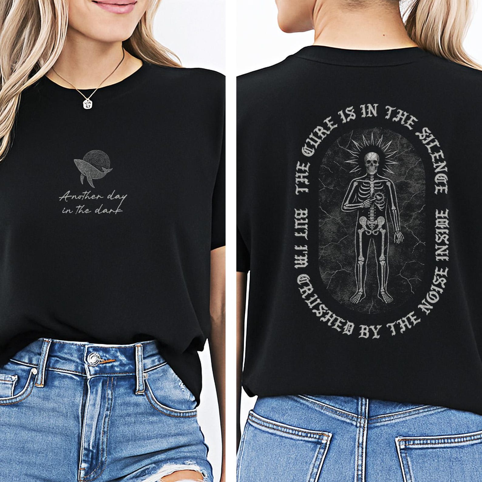 Skeleton Shirt, Metal Inspired Shirt, Unisex Softstyle Tee, Gothic Shirt, Musician gifts M