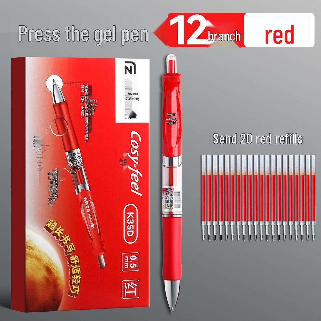 0,5mm Zatahovací gelové pero pro studenty - Černé, Červené, Modré - Ideální pro zkoušky a psaní