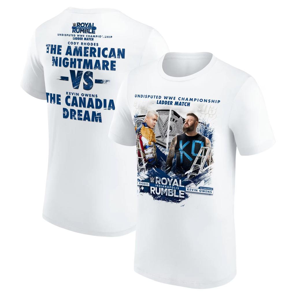 Damer Herre Svart Cody Rhodes Neon American Nightmare T-skjorte Sommer Kort Ermet Herre T-skjorter Mote Barneklær Topper