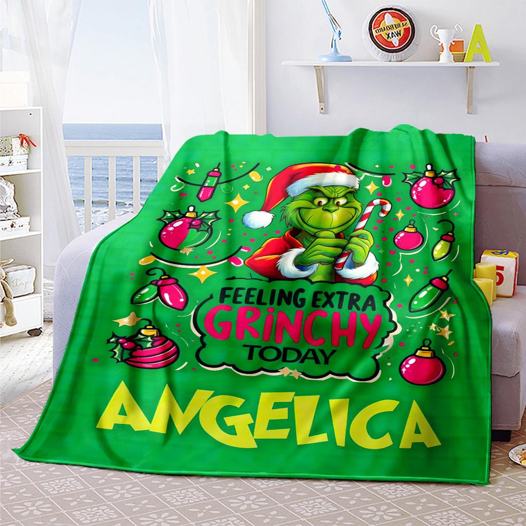 Christmas Gift Comedy Movie How the Grinch Stole Christmas blanket home warming, four season bed decoration sofa cover flannel throwing blanket K23