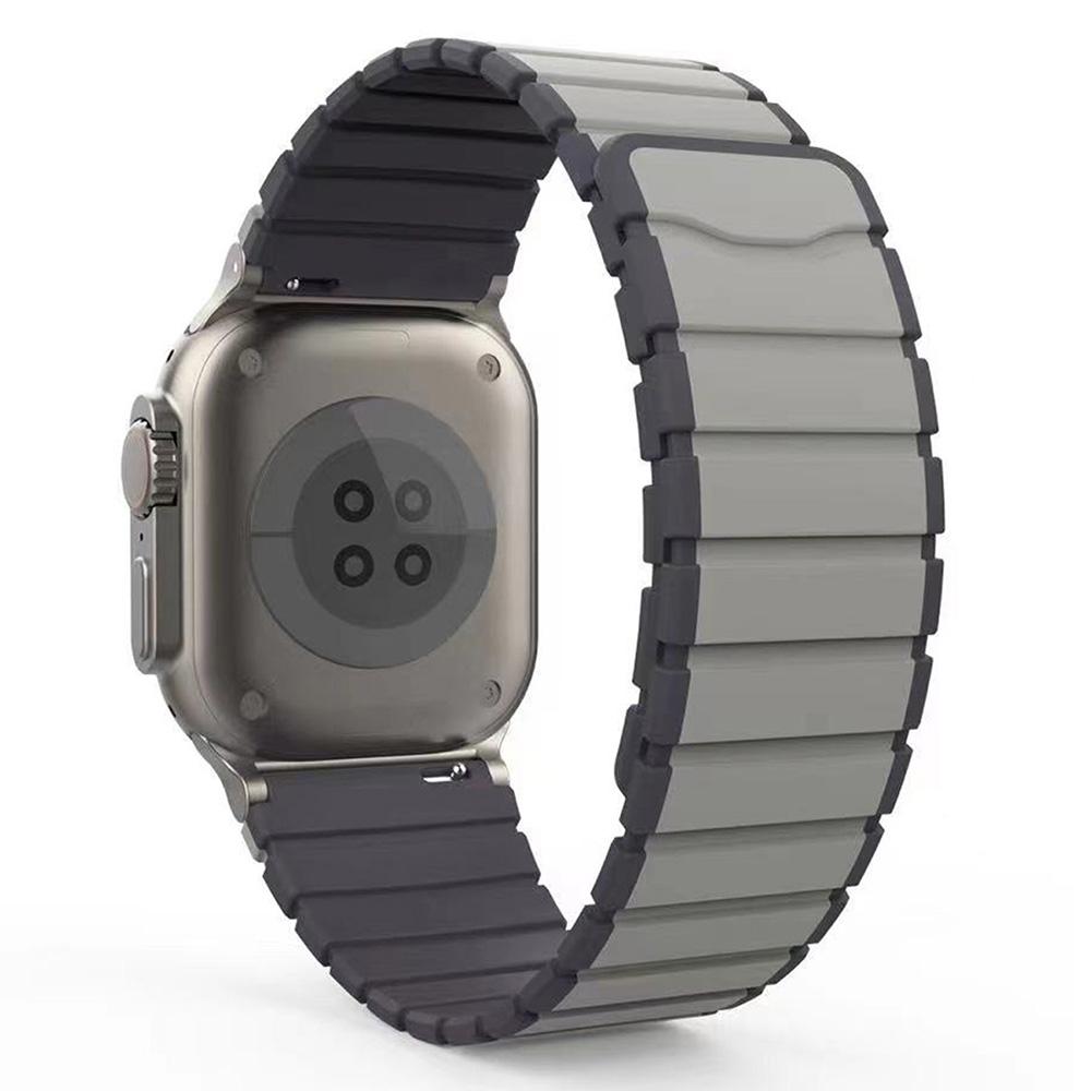 

KALEBOL KLB-SSCXGJ-001 Strap for Apple Watch Series 10 42mm/9 8 7 41mm/SE (2023) SE (2022) SE 6 5 4 40mm/3 2 1 38mm Magnetic Silicone Band Grey