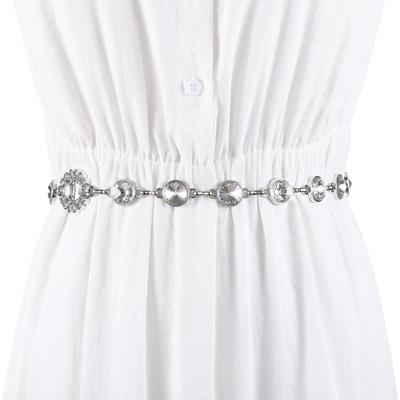 Waist Chain Women'S Decorative Dress Temperament Rhinestone Inlaid Metal Belt Hook Adjustment Waist Trouser Chain