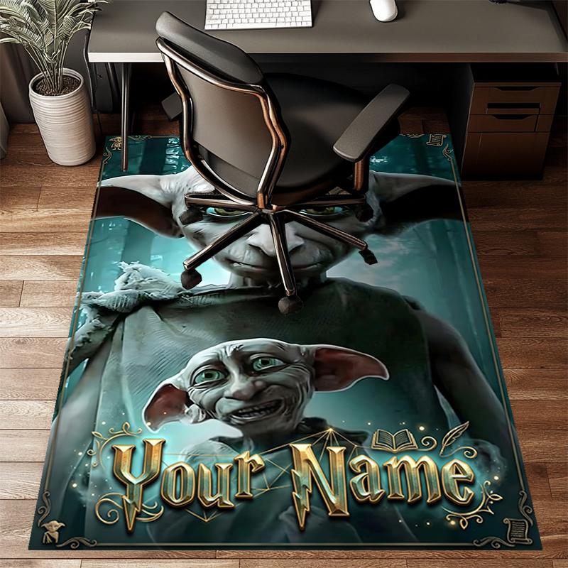 Hogwarts Design Area Rug Personalized Name- Non-Slip, Soft & Cozy Floor Mat for Living Room, Office - Indoor/Outdoor Carpet