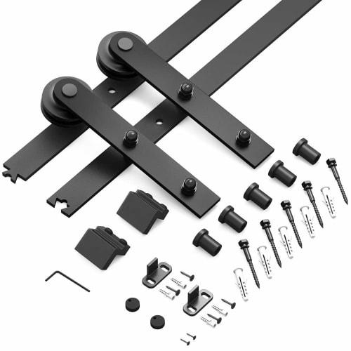 ZEKOO Hanging Sliding Door Rail, Barn Door Hardware, Carbon Steel, 6 FT (1.83 Meter) Track Rail, Sliding Door, Interior Door, Renovation Door, DIY Doo