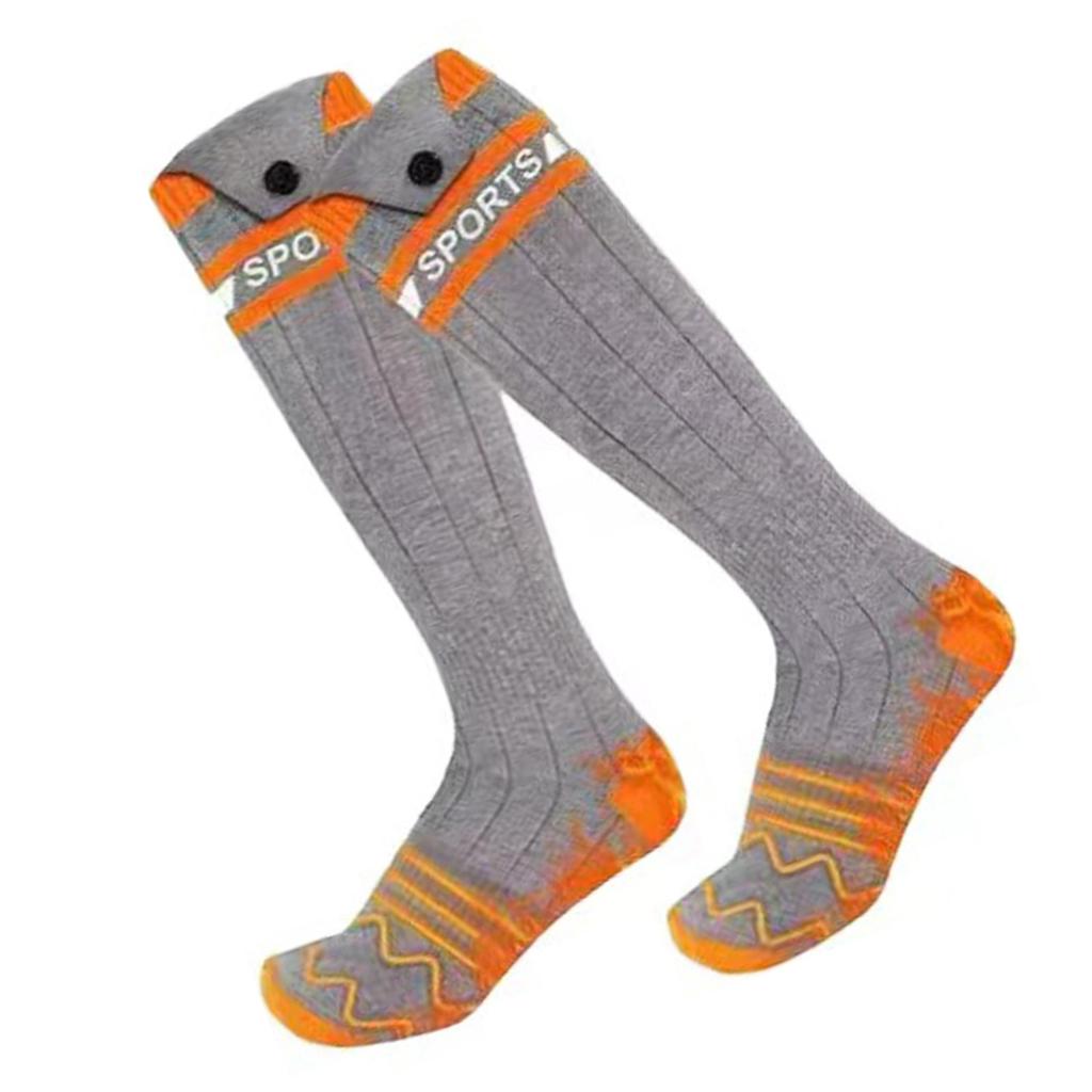 5000mAh Battery Powered Heated Socks with App Control 3 Heating Level for Winter Sports Black Stripe Electric Stockings