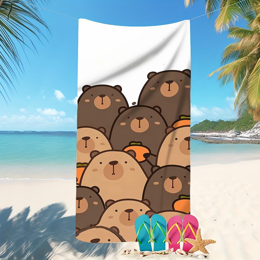 Capybara-Printed Beach Towels: Fun and Stylish for Your Beach Adventures! Sofa Cushion Cover, Room Home Decorationortable
