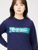 Champion Long Sleeve Round Script Size M Women's T-Shirt, Neck, Warm, Logo, Navy, (CW-WB454)