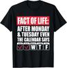 After Monday the Calendar Says WTF Shirt, Funny Office Humor Tee