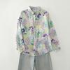 DIMANAF 2025 New Plus Size Women Tops Shirts Tees Floral Casual Loose Blouse Autumn Print Cotton Long Sleeve