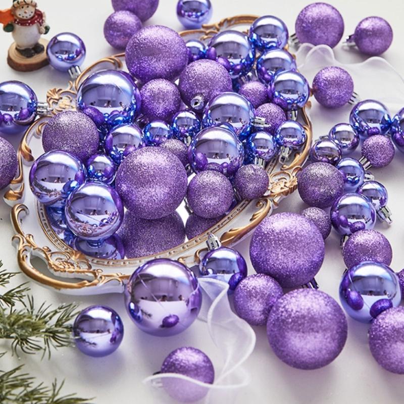 1 Box Shatterproof Decorations Balls Stylish Christmas Tree Round Shaped Balls Decor Home Creative Decoration Gifts
