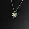 Korean light pink lucky flower necklace, female ins niche design, simple collarbone chain, gift for girlfriends