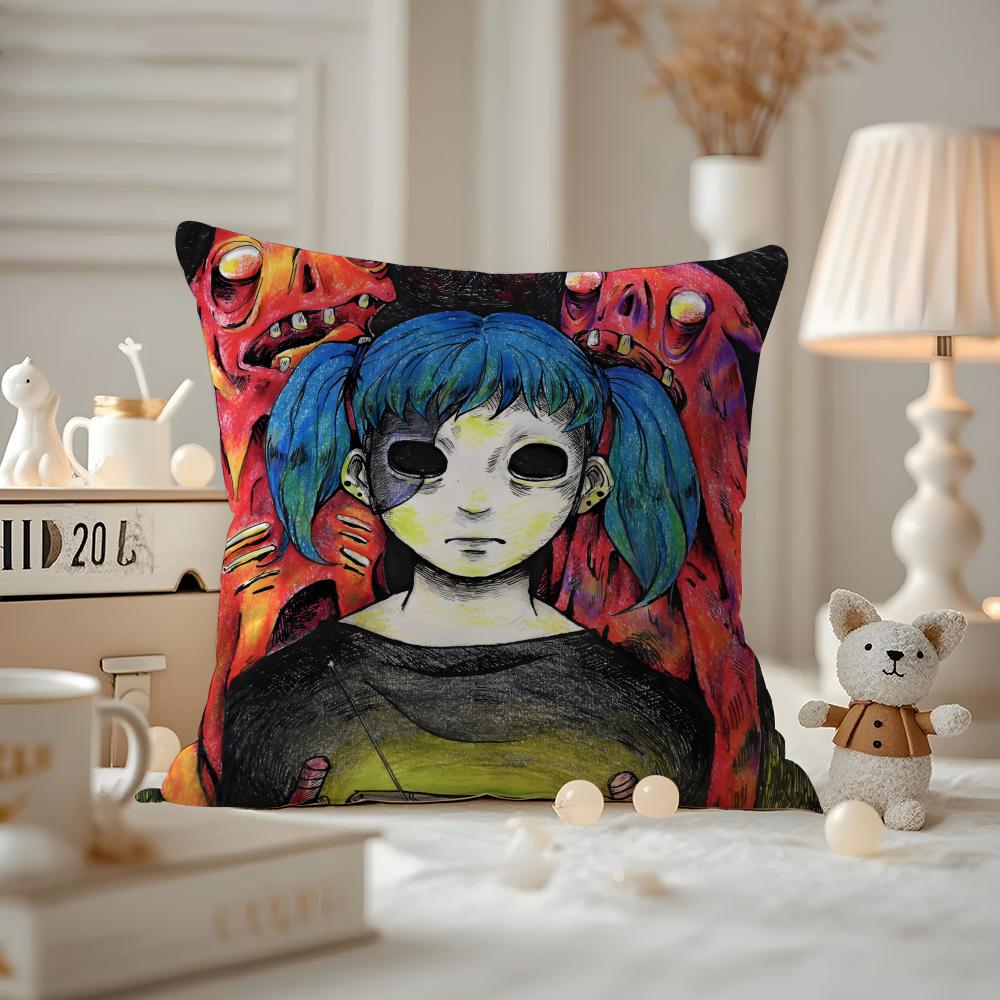 Funda de cojín Sally Face Estampada Funda de almohada Para Sala de estar Cubierta de cojín de sofá y Decoración de dormitorio