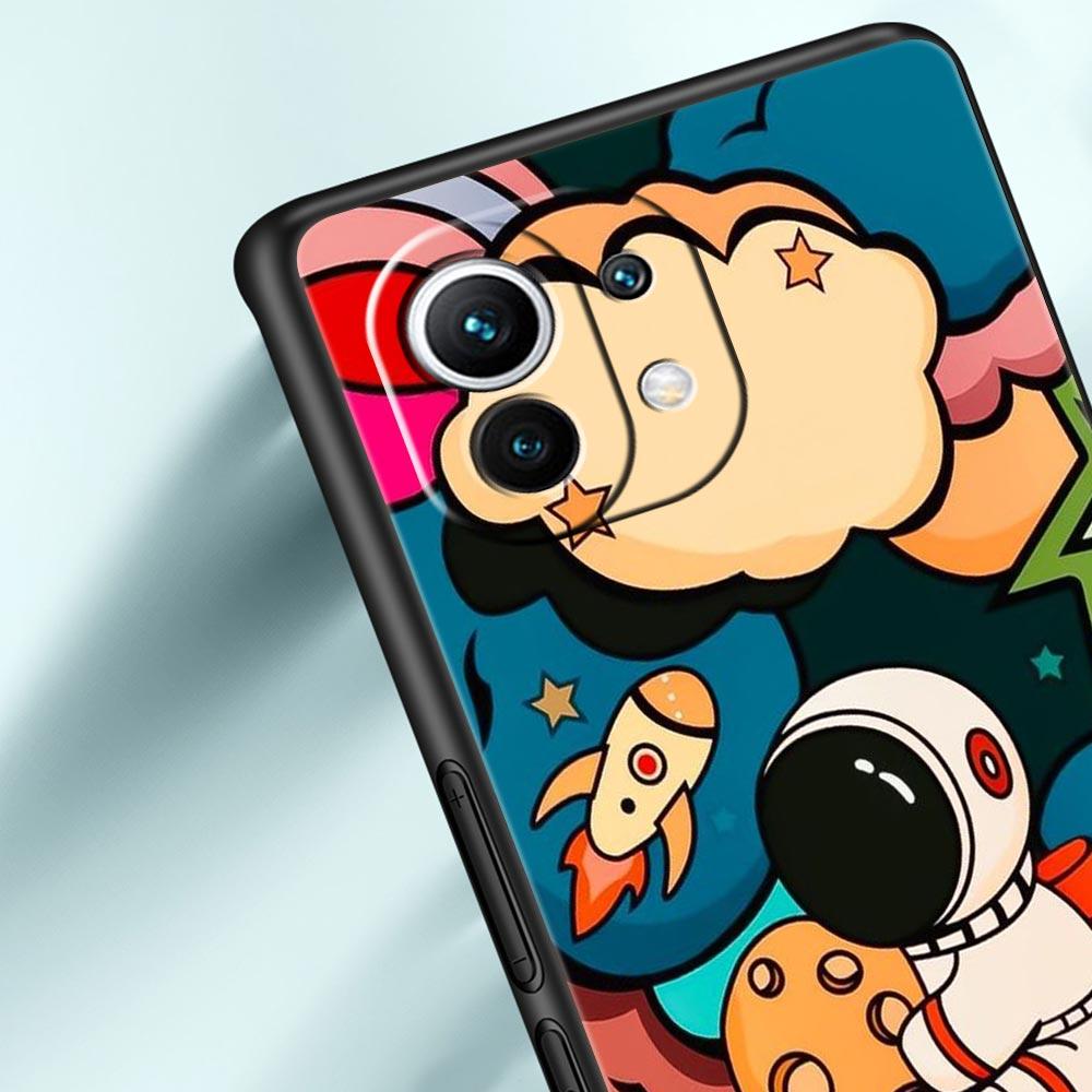 Cartoon Cute Cosmonaut Phone Case Cover for Xiaomi Mi 17 15 14 13 12 11 Ultra 15T 14T 13T 12T 11T Pro Lite 5G Soft TPU Shell Bag