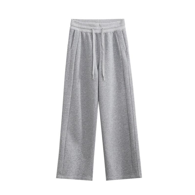 New Women's Fleece-Lined Straight-Leg Sweatpants: Versatile, Slimming, Loose, Casual, Warm Winter Wear.