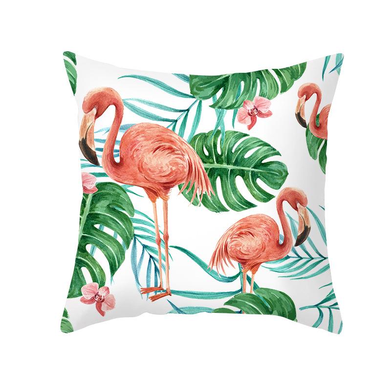 Home Decor Tropical Floral & Flamingo Throw Pillow Covers Pattern Cushion Cover Suitable For Sofa Bedroom Car Pillow Cover