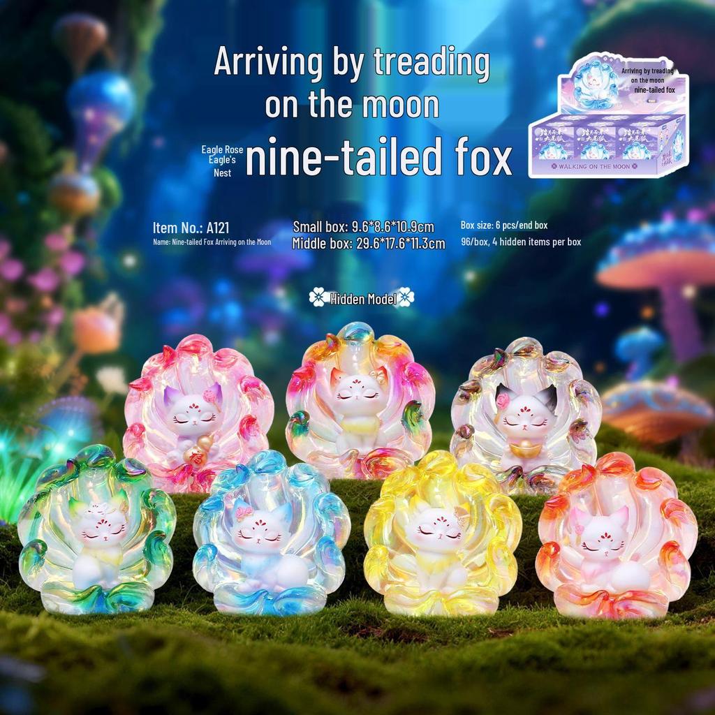 Nine-Tailed Fox Resin Blind Box: Chinese Style Desktop Ornament & Festival Gift