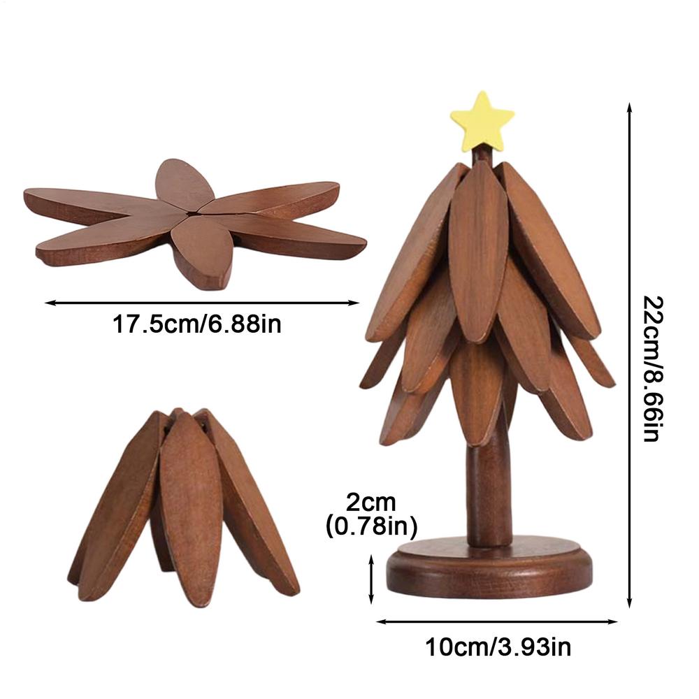 Tree Trivet Foldable Tree Shaped Anti-Slip Teapot Holder Tabletop Hot Pot Holder Trivet Christmas For Home Restaurant Pans Bowl
