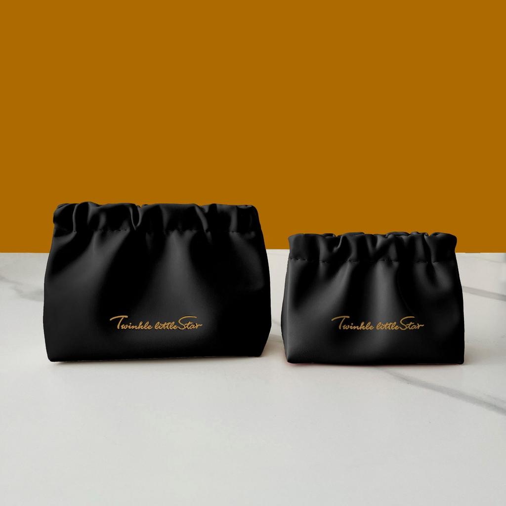 Automatic Closing Mini Storage Bag Travel Portable PU Leather Lipstick Makeup Cable Coins Keys Jewelry Earphone Storage Organizer