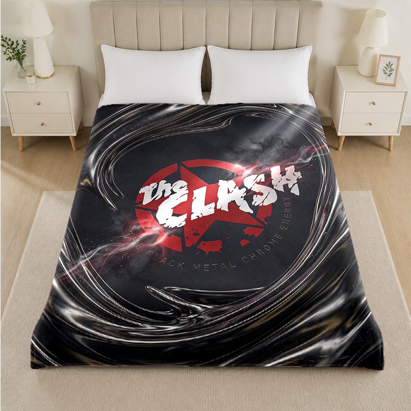 The Clash Print Flannel Blanket Cozy Lightweight Plush Throw Blanket For Bed Sofa Household Use