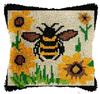 3d Segment Embroidery Pillow Wool Handcraft Diy Latch Hook Rug Kits Bee Sunflower Series Carpet Embroidery Materials Supplies 