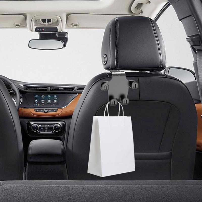 Car Back Seat Headrest Hooks Back Seat Car Organizer Purse Holder Backseat Storage 4pcs Invisible Phone Holder Multi-Use For