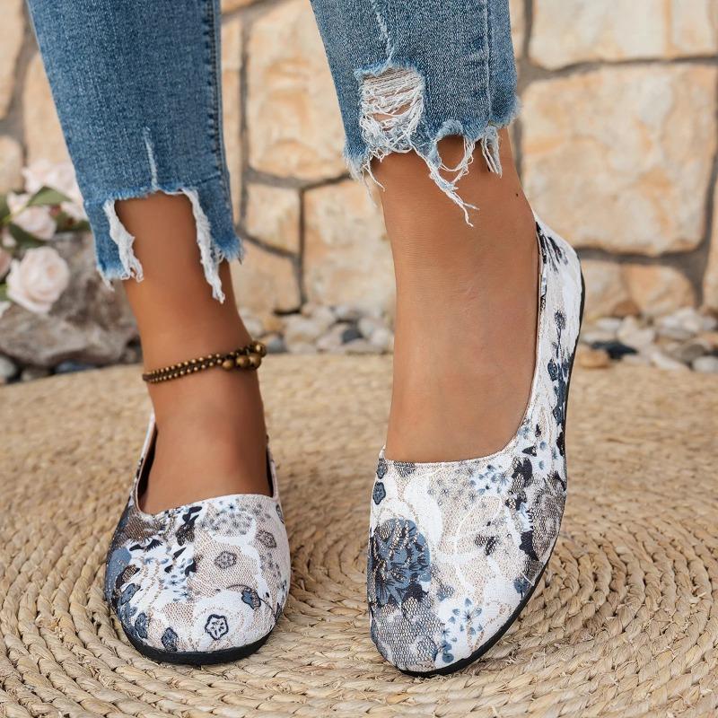 Round-toe ballet-style flat shoes, stylish, elegant, versatile slip-on shallow-mouth pumps