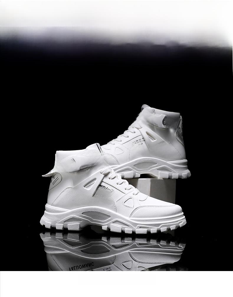 Botas Martin Masculinas Tamanho Grande - Cano Alto, Versátil, Bico Redondo, Calçado da Moda Estilo Militar Outono & Inverno