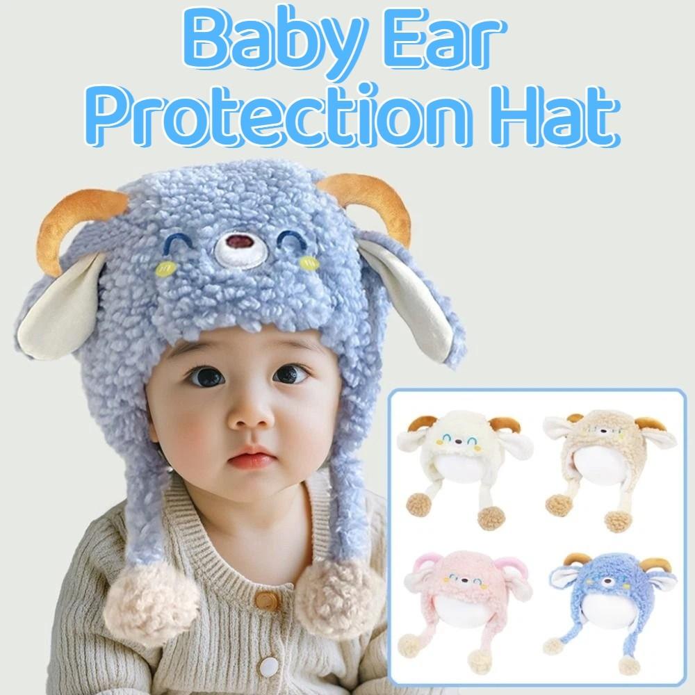 Thickened Lamb Beanie Caps Kawaii Children's Pullover Hats Winter Warm Hat  Outdoor Activities