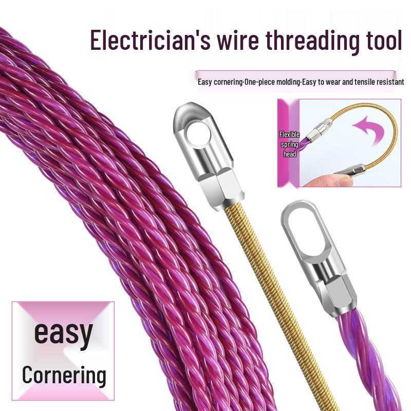 New Electrician Wire Puller & Threader Tool - Steel Cable Leader for Network & Conduit Installation.