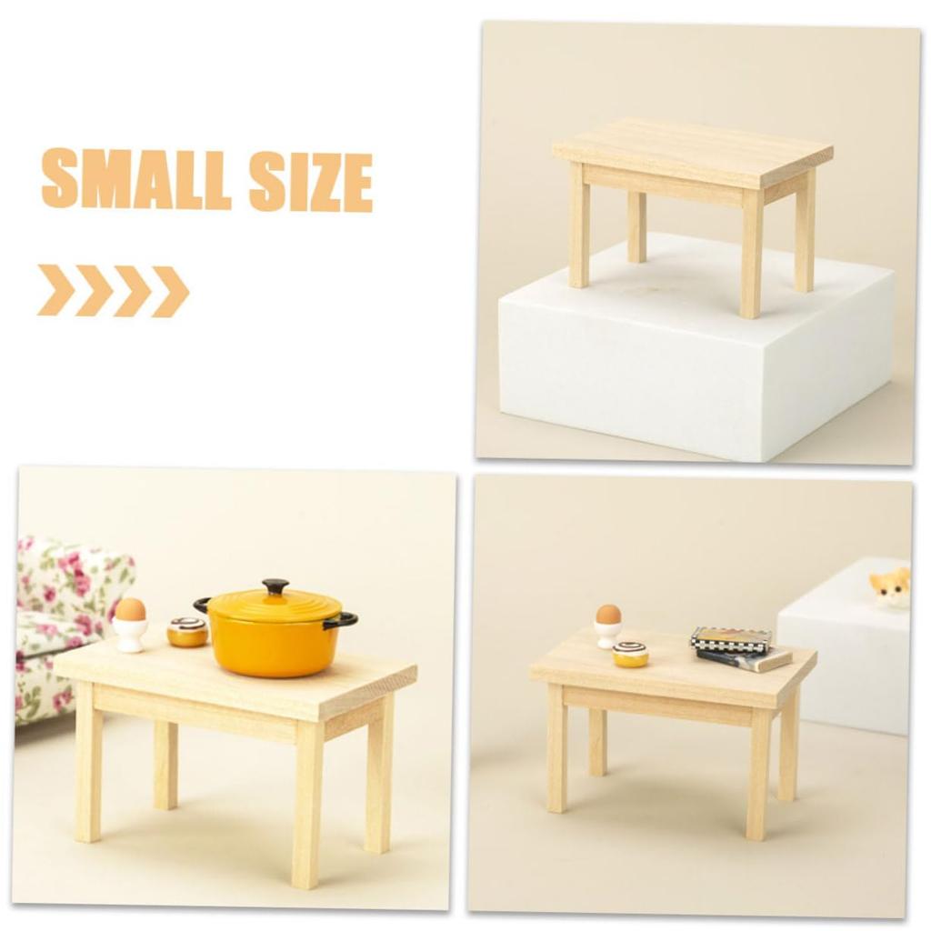 NOLITOY Mini Domek dla Lalek Drewniany Stół Model Mebli Mini Biurko Figurka Dom Stół Figurka Meble Drewniany Model Drewniany Mini