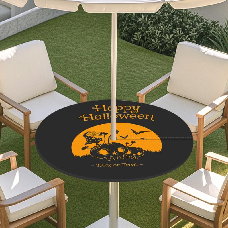 Outdoor Round Table Cover With Umbrella Hole Waterproof Elastic Edge Patio Garden Deck