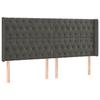 VidaXL LED Headboard Bedroom Furniture Double Bed Accessory Head of Bed Frame Interior Dark Grey 3124445