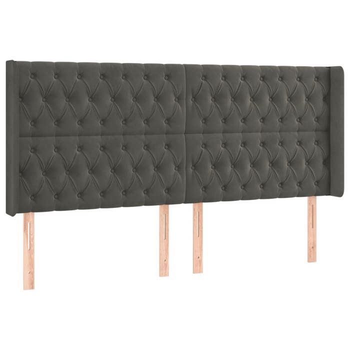 VidaXL LED Headboard Bedroom Furniture Double Bed Accessory Head of Bed Frame Interior Dark Grey 3124445
