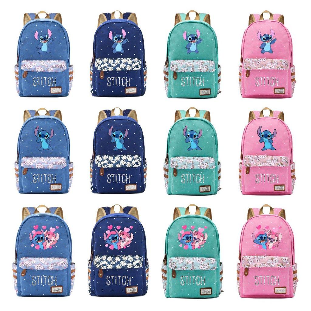 Lilo Stitch Backpack In Pink Or Blue Perfect For School Or Travel Made From High-quality Oxford Cloth