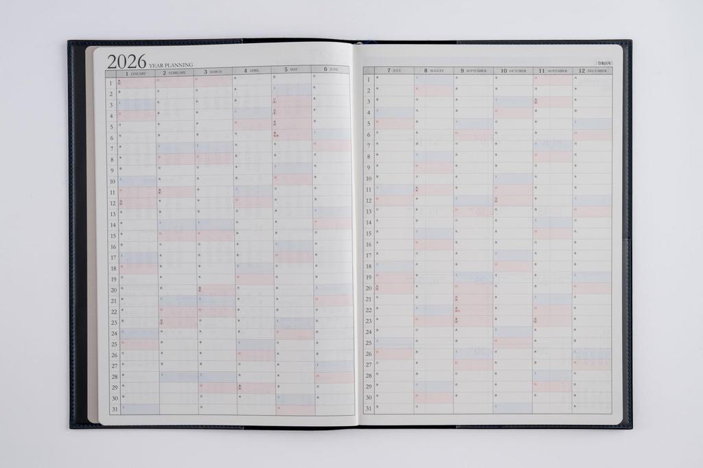 Takahashi 2026 B5 Weekly Desk Casual 439 December Diary, Blue-Black, No. (Starts 2025)