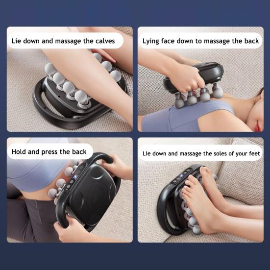 16-Head Electric Massager for Deep Tissue Relief 30 Levels Quiet Shoulder Massager Machine for Back