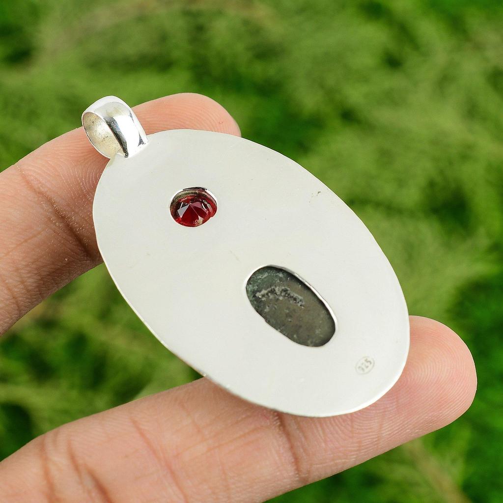 Rubin Zoisit Edelstein Mosambik Granat Geburtstag Ehefrau Anhänger Schmuck 925 Silber